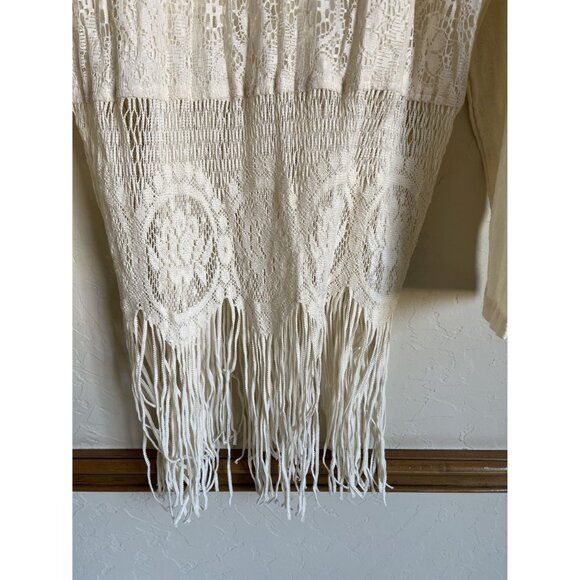 Choon California Made in USA Lace Fringe Cropped Top Size12 100% Cotton Top Fest - Picture 4 of 14